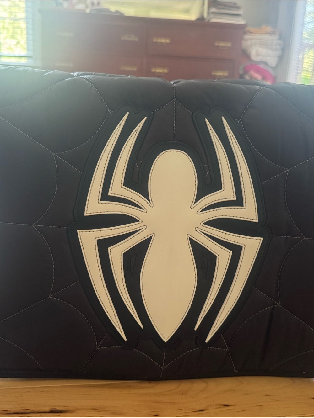 Loungefly Black Crossbody Bag with White Spider-man Emblem